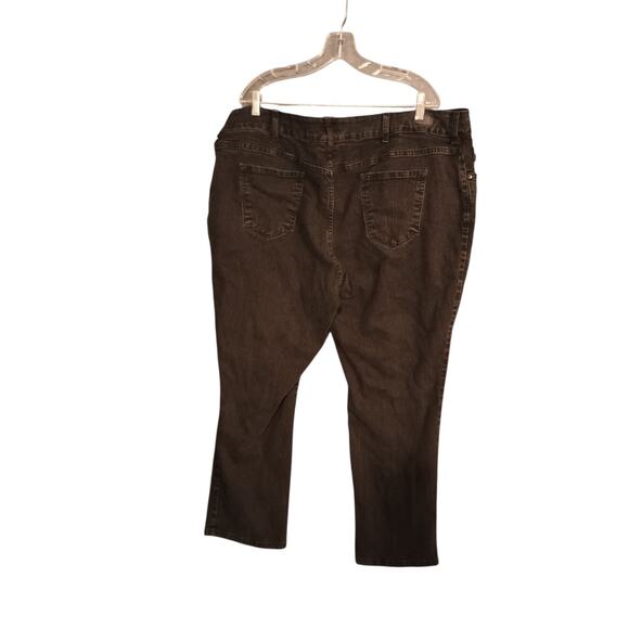 Lee Plus‎ Petite Relaxed Fit Straight Leg High Rise Jeans Black Women's Size 26W - Picture 2 of 9